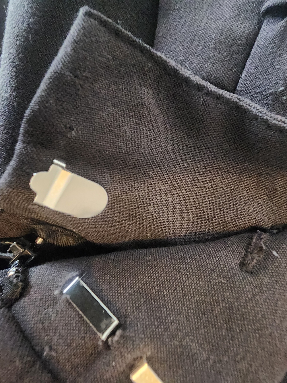 Black Hook-and-Eye Closure Pants